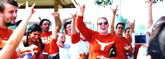 Longhorns Texas students spirit excitement hook em