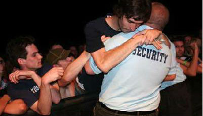 music festival security hug
